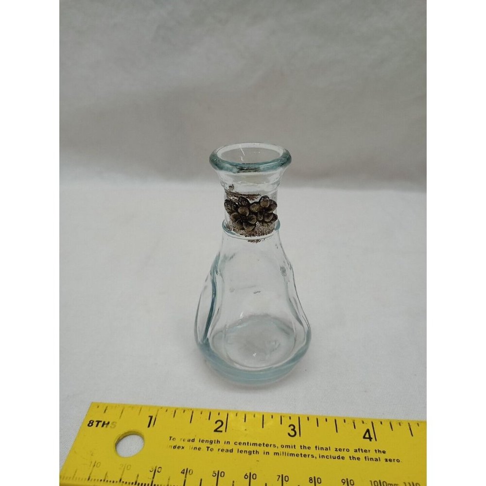 Vintage Libby Mini Clear Glass Bottle/Bud Vase Pinch Thumbprint Bottle 3.5